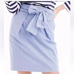 J Crew Blue and White Stripe Tie Skirt Size 2 Original $79.50